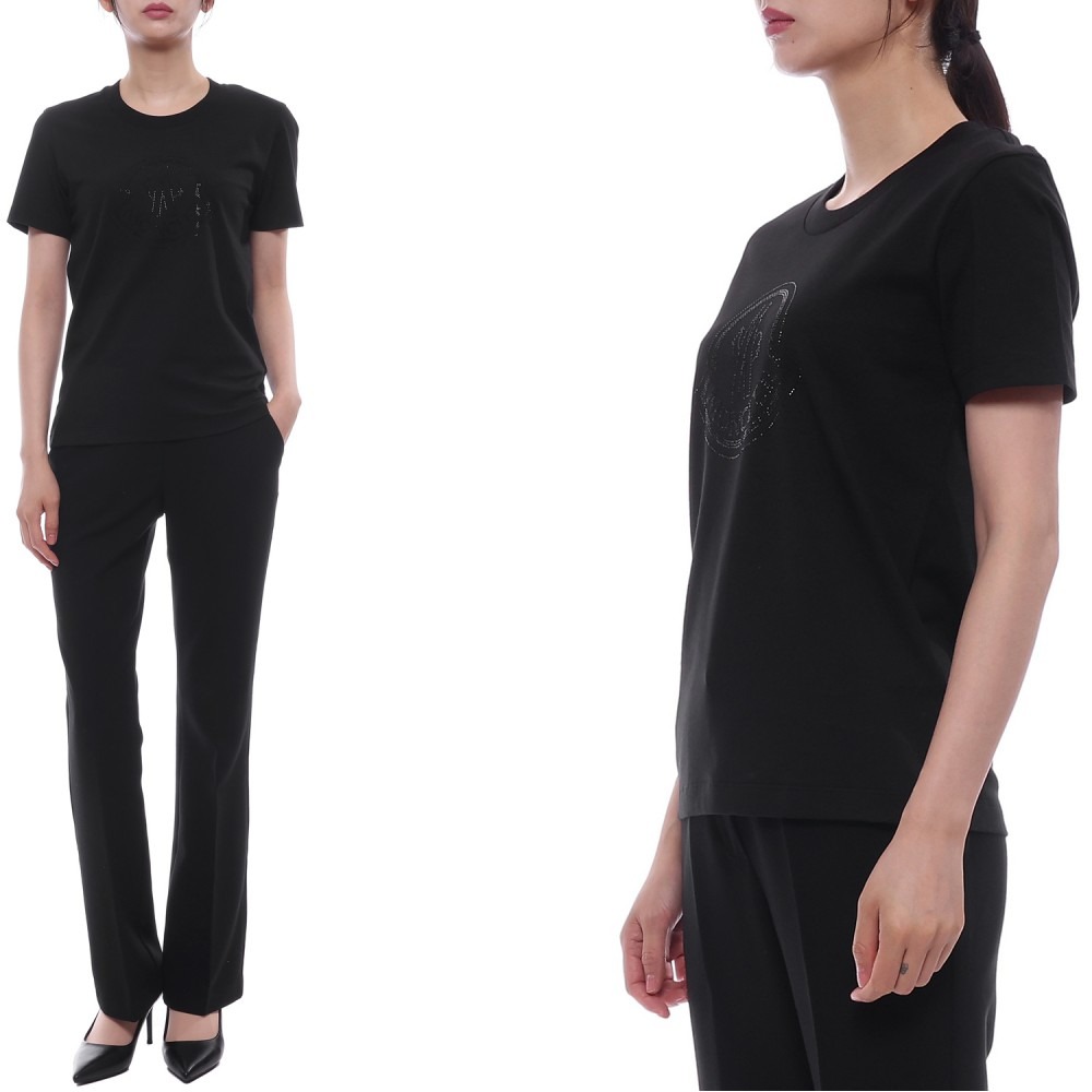 25FW 여성 크리스탈 로고 반팔티셔츠 (8C00013 89AB2 999 25F)