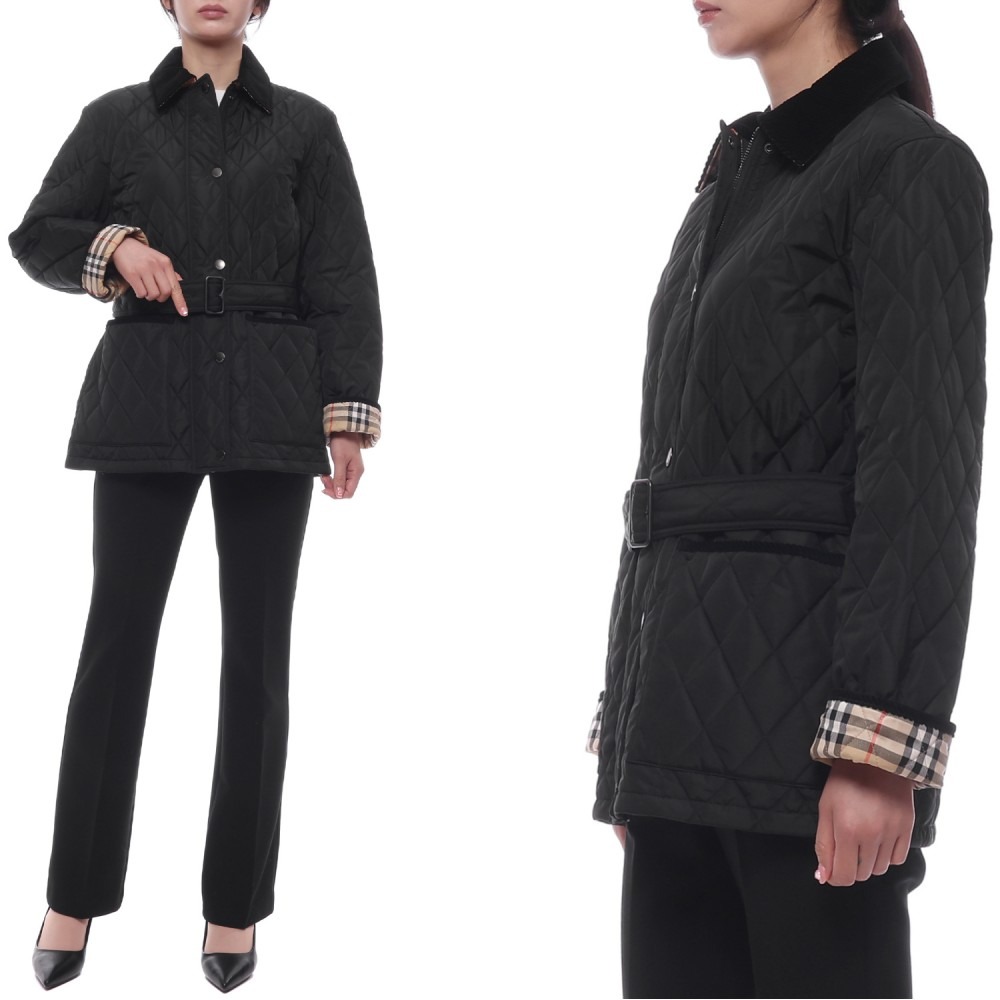 25FW 여성 코듀로이 퀼팅 재킷 (8110378 BLACK 25F)