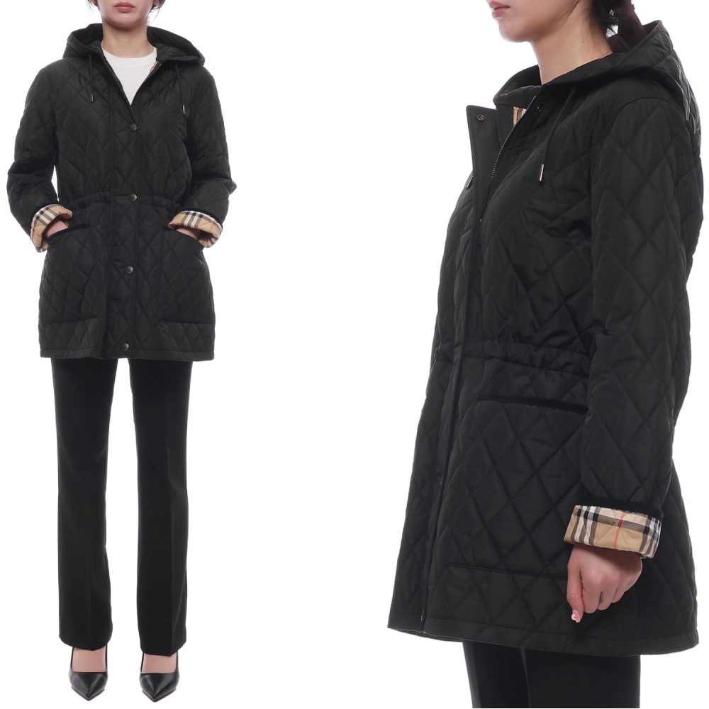 25FW 여성 퀼팅 후드 재킷 (8110531 BLACK SAND 25F)