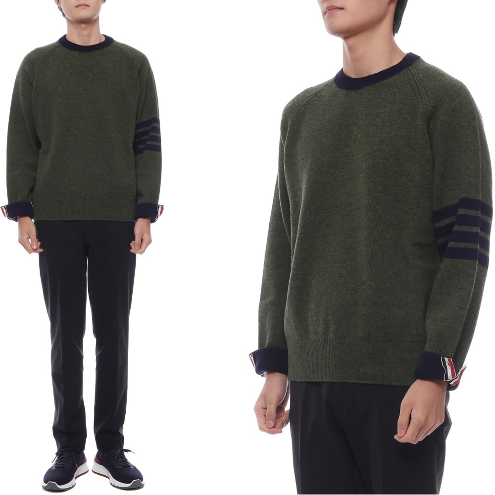 25FW 남성 사선 스트라이프 울 니트 (MKA569B Y1026 310 25F)