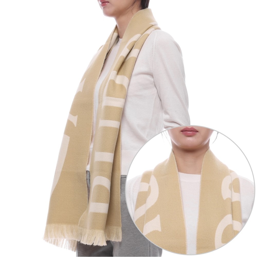 25FW 여성 로고 울 머플러 (8109562 SAND W 25F)