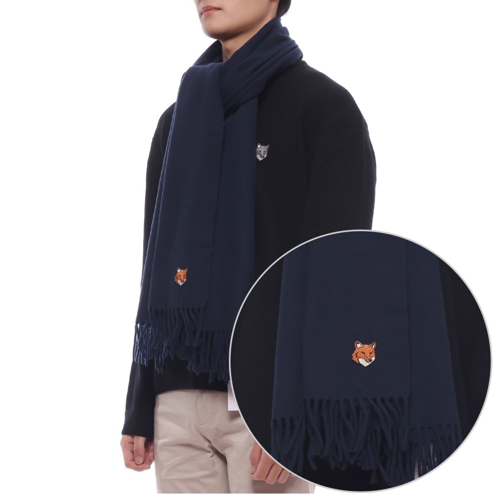 25FW 남성 폭스헤드 패치 울 머플러 (PM06201WB0044 0413 M 25F)