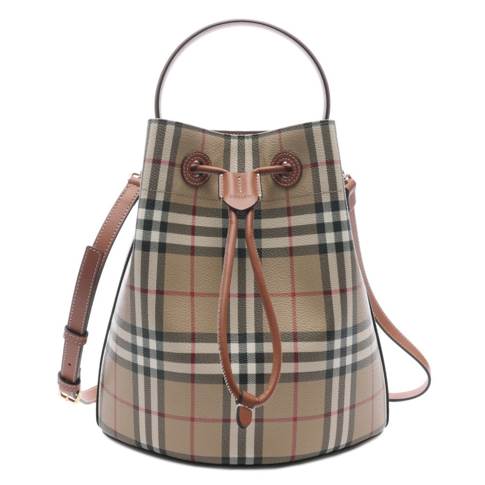 25FW 여성 체크 버킷 토트숄더백 (8109795 VINTAGE CHECK BRIAR BROWN 25F)