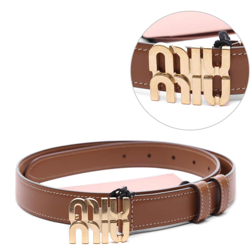 25FW Women's Logo Leather Belt (5CC565 2AIX F098L 25F)