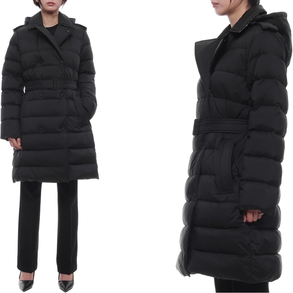 25FW 여성 나일론 후드 미드 렝스 패딩 (8110313 BLACK 25F)