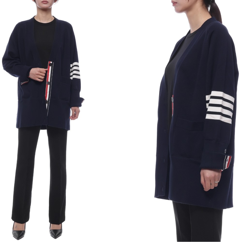 25FW 여성 사선 스트라이프 롱 가디건 (FKC424A Y3007 415 25F)