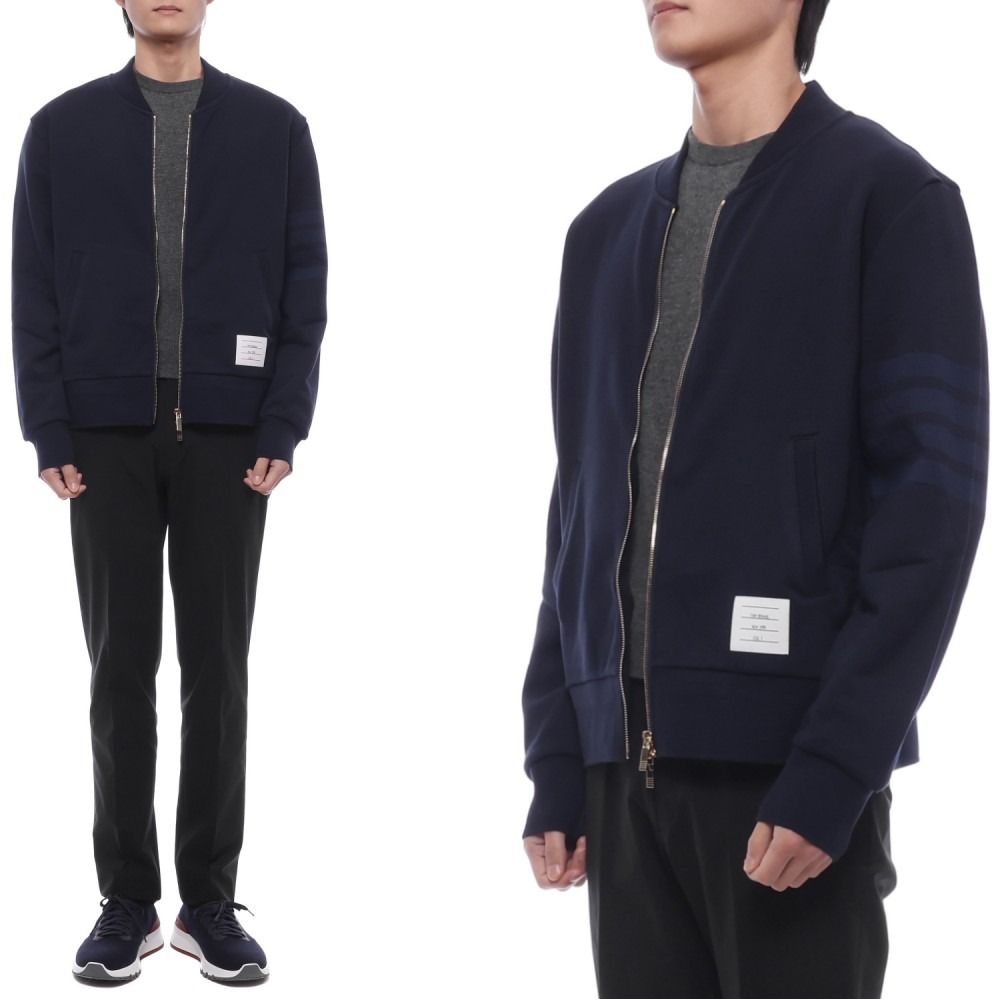 25FW 남성 사선 스트라이프 봄버 재킷 (MJT280A 06910 415 25F)