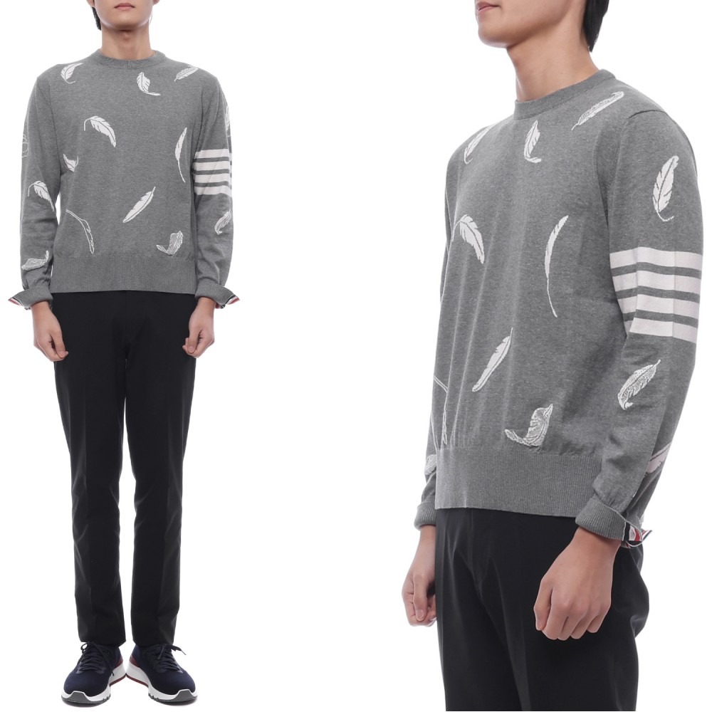 25FW 남성 페더 인타르시아 니트 (MKA556A Y3039 055 25F)