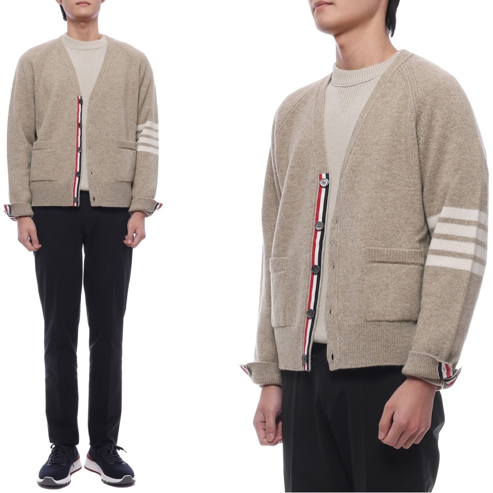 25FW 남성 사선 스트라이프 울 가디건 (MKC613A Y1026 250 25F)