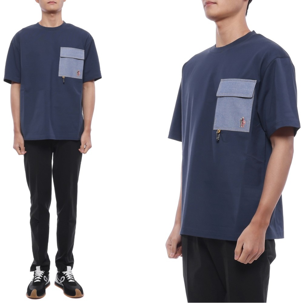 26SS 남성 그레노블 로고 패치 포켓 반팔티셔츠 (8C00001 89AW1 742 26S)