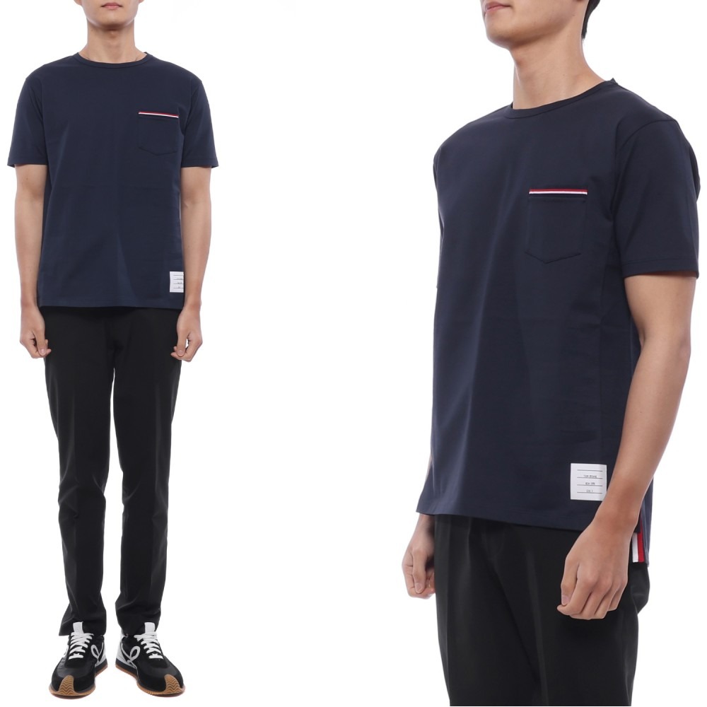 26SS 남성 삼선 포켓 반팔티셔츠 (MJS010A 01454 415 26S)