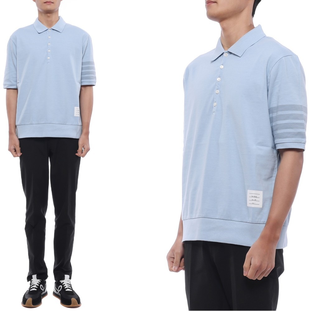 26SS 남성 사선 스트라이프 폴로 반팔티셔츠 (MJP236A J0253 480 26S)
