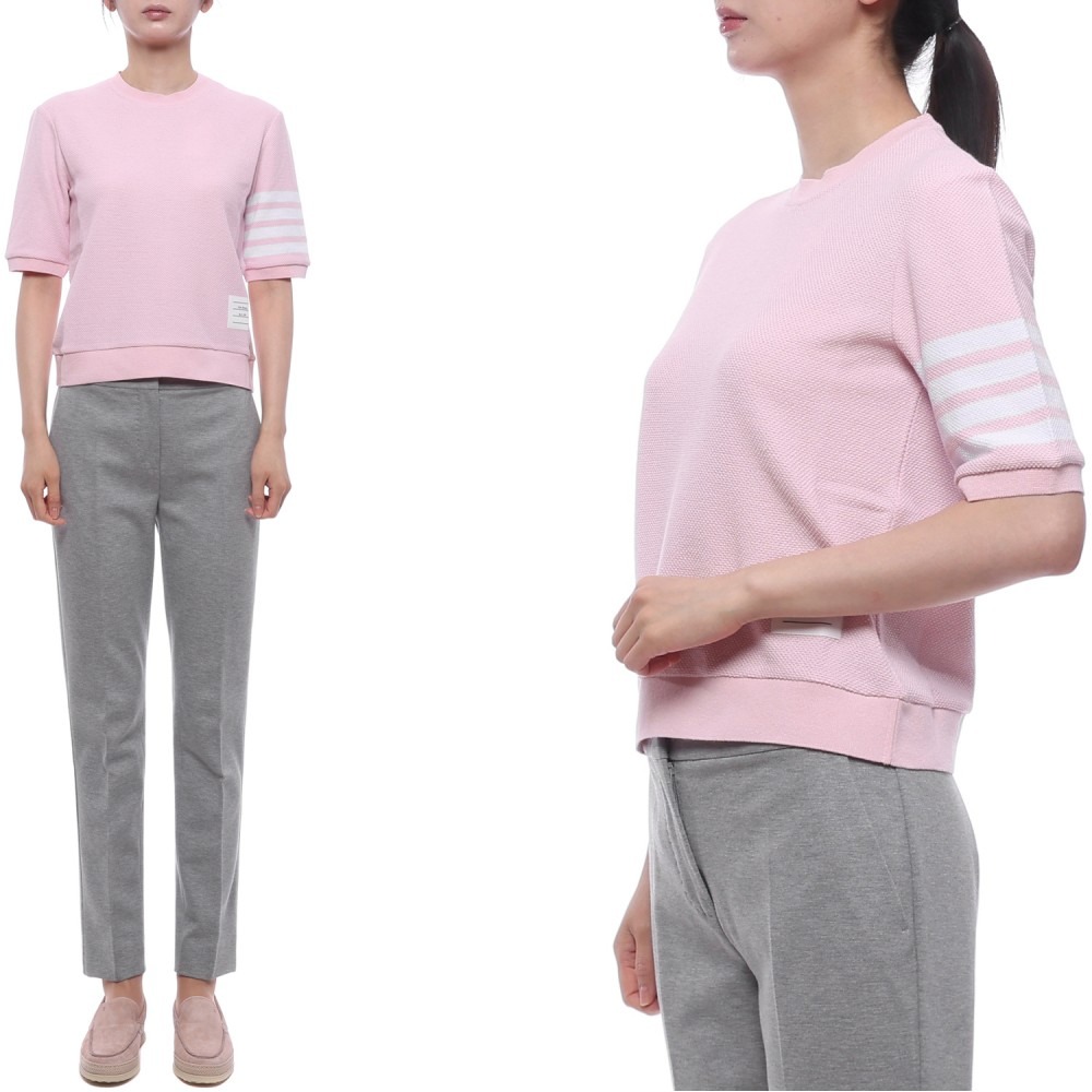 26SS 여성 사선 스트라이프 반팔티셔츠 (FJS222A J0248 680 26S)
