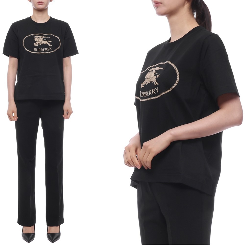 26SS 여성 EKD 자수 반팔티셔츠 (8111658 BLACK 26S)
