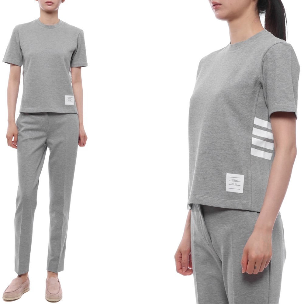 26SS 여성 사선 스트라이프 반팔티셔츠 (FJS207A 00050 055 26S)