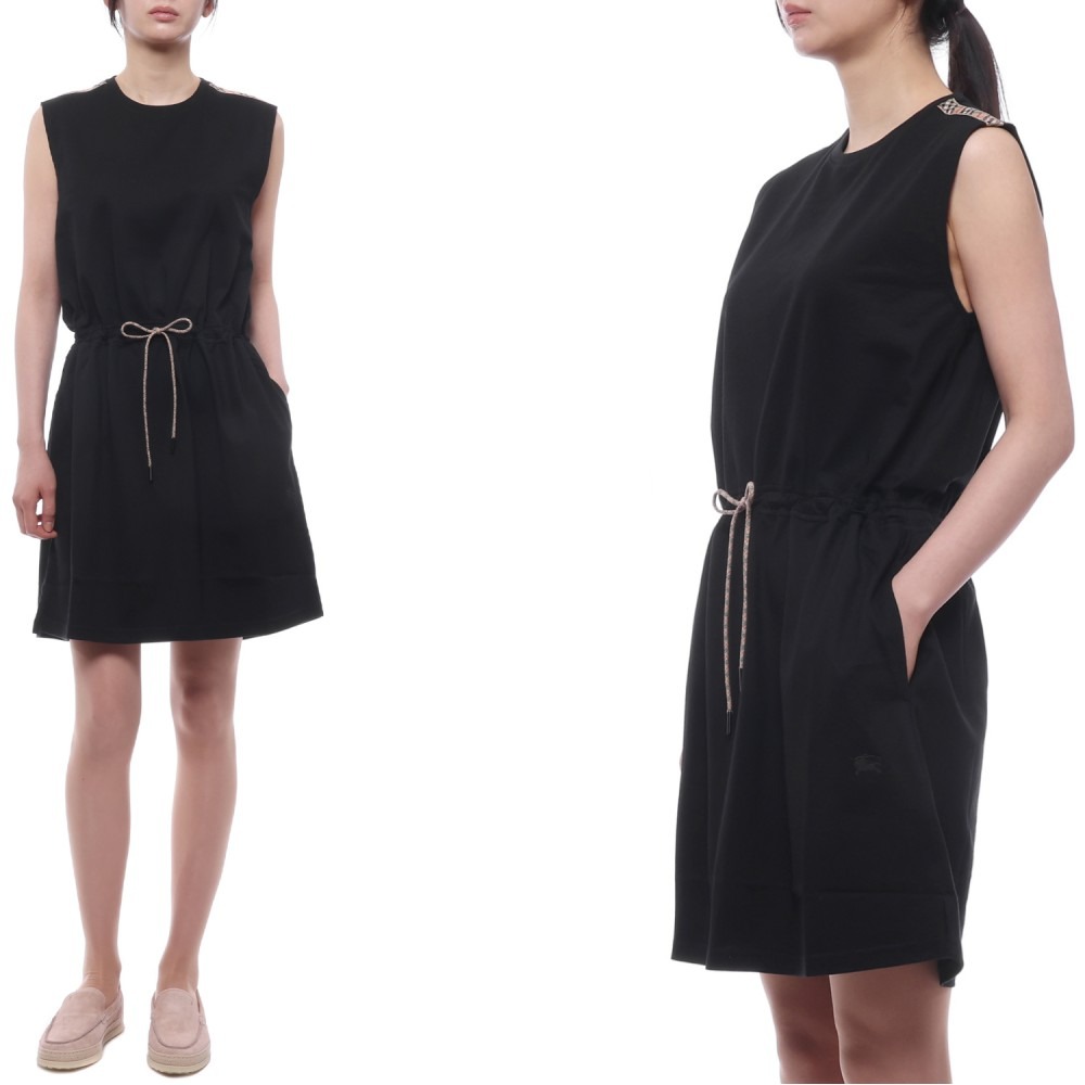 26SS 여성 체크 트리밍 원피스 (8123280 BLACK 26S)