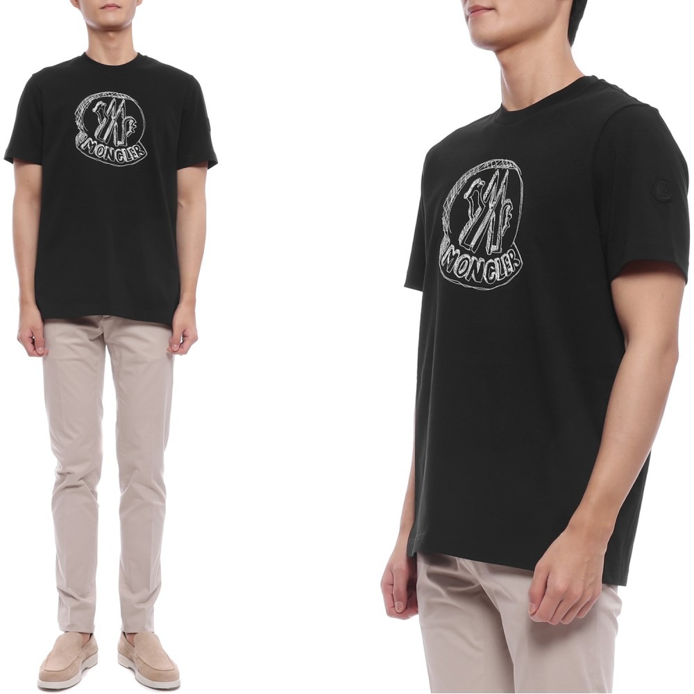 26SS 남성 로고 자수 반팔티셔츠 (8C00035 89AUG 999 26S)