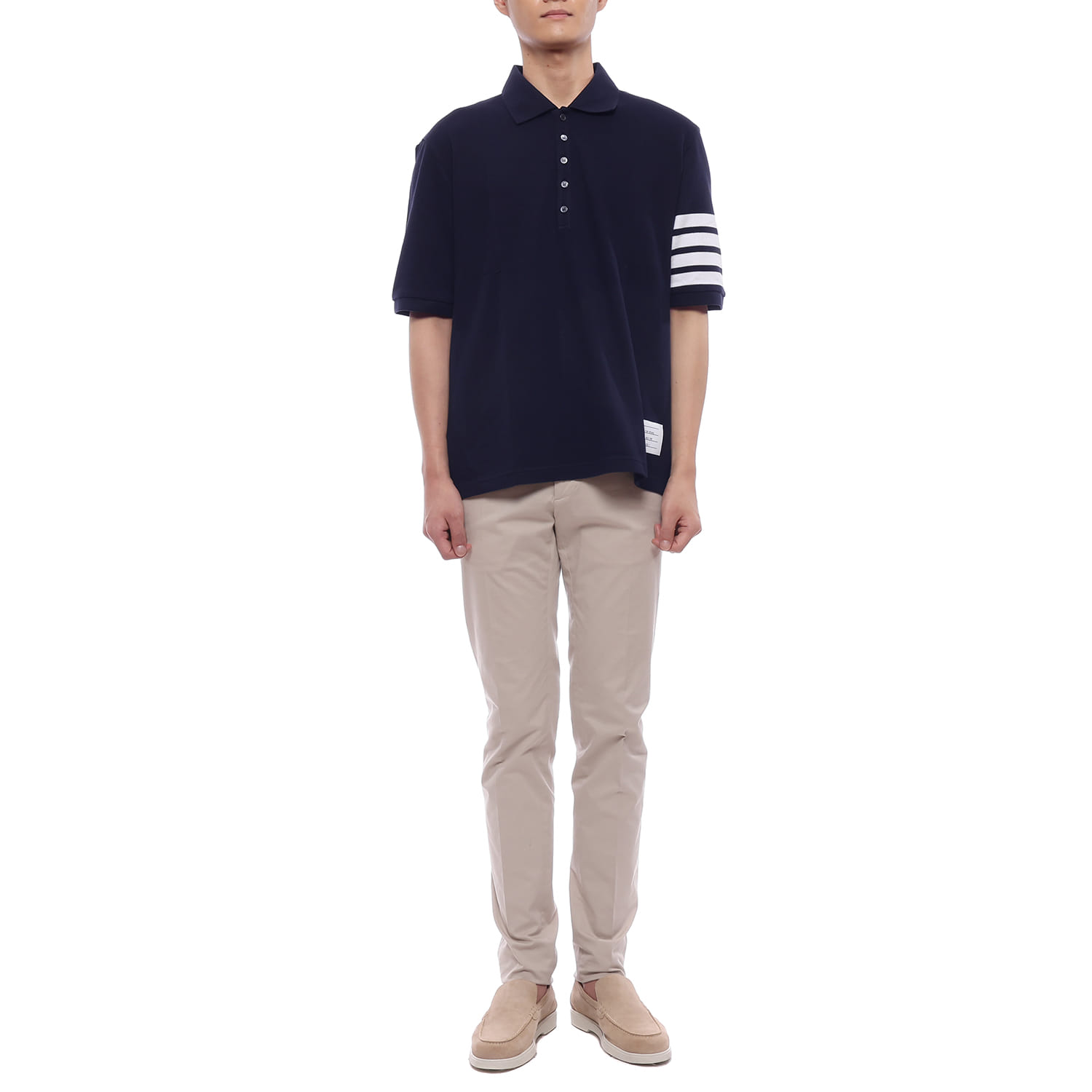26FW 남성 사선 스트라이프 폴로 반팔티셔츠 (MJP136G 07976 415 26F)