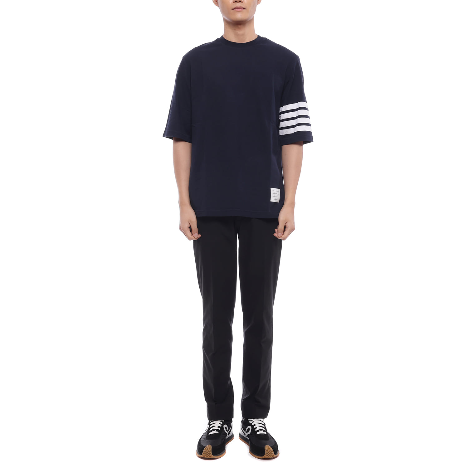 26FW 남성 사선 스트라이프 반팔티셔츠 (MJS168G 07862 415 26F)