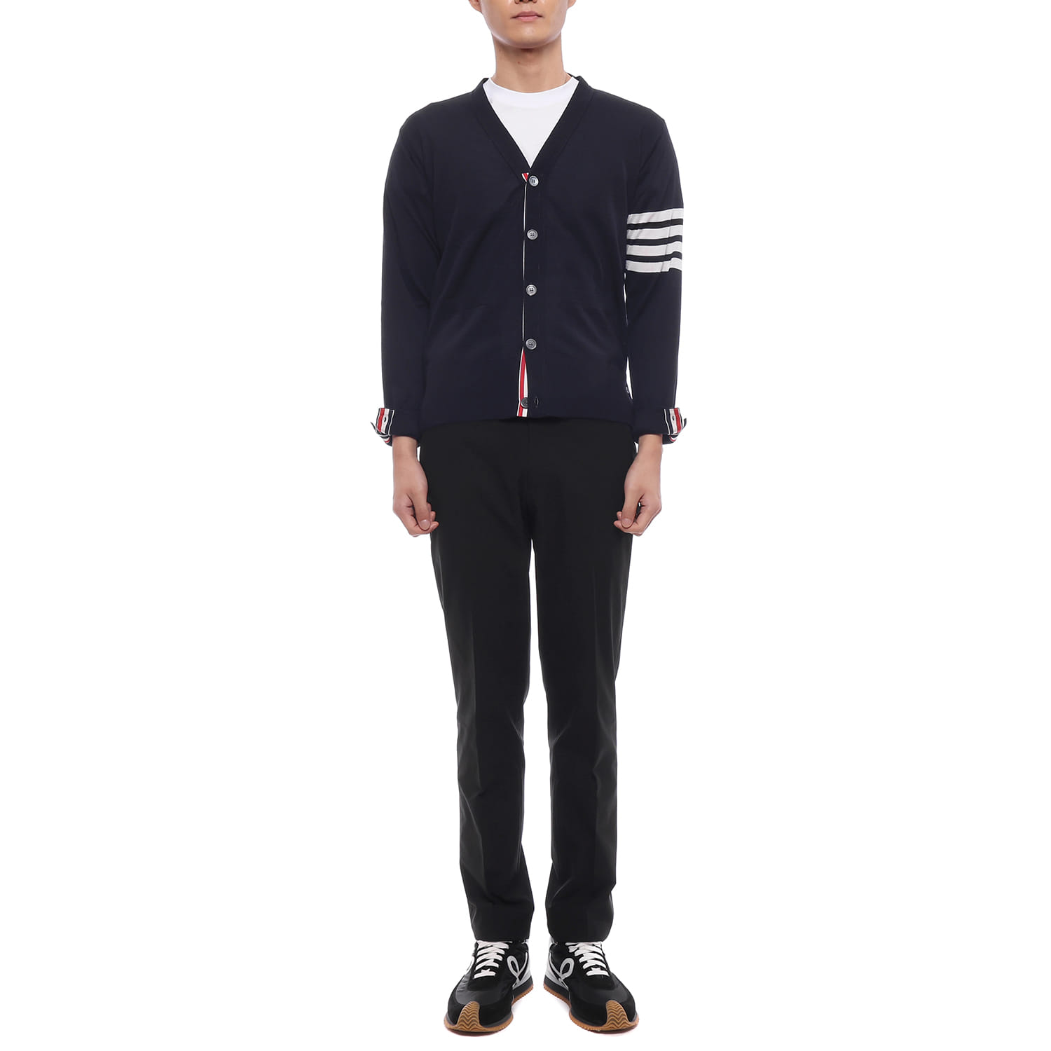 26FW 남성 사선 스트라이프 울 가디건 (MKC002A Y1014 415 26F)