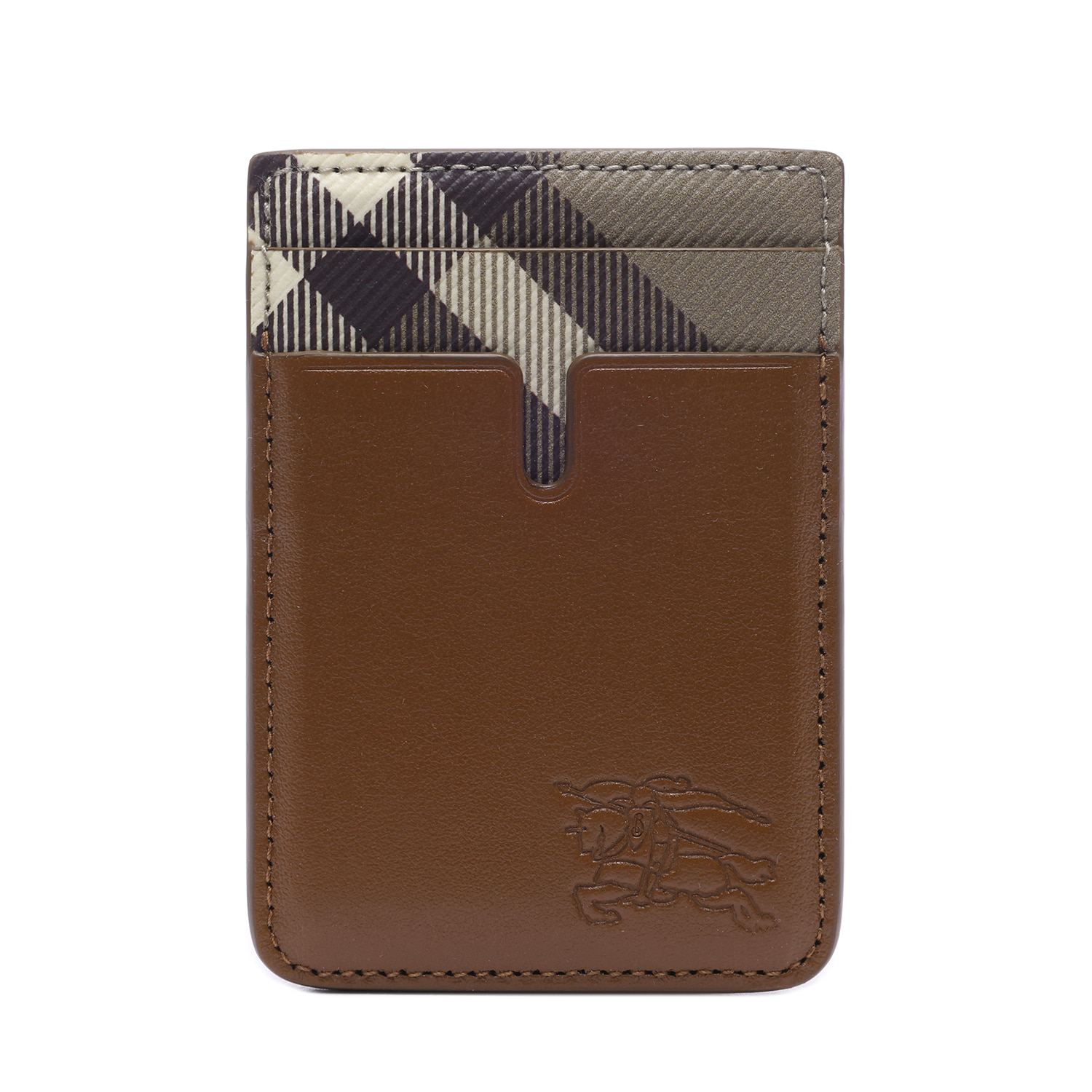 26FW 남성 체크 마그네틱 카드지갑 (8127570 FINCH BROWN HAZEL 26F)