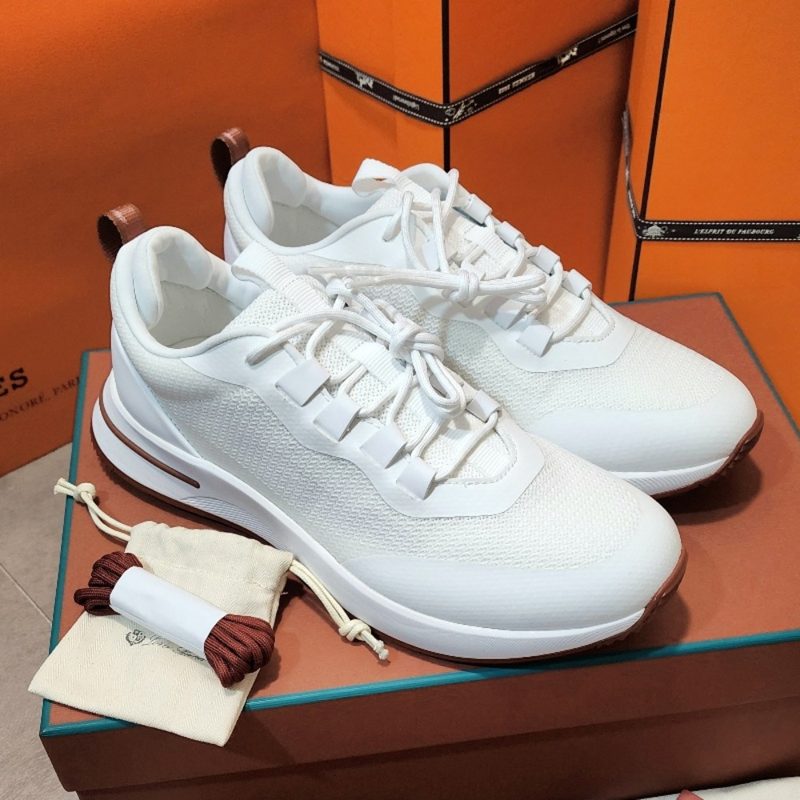λ‘λ‘νΌμλ Suede Calfskin μν¬μλ μν¬ Sneakers White
