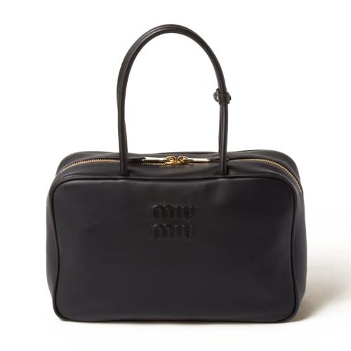 미우 미우 Calfskin 보 Bag Black Large