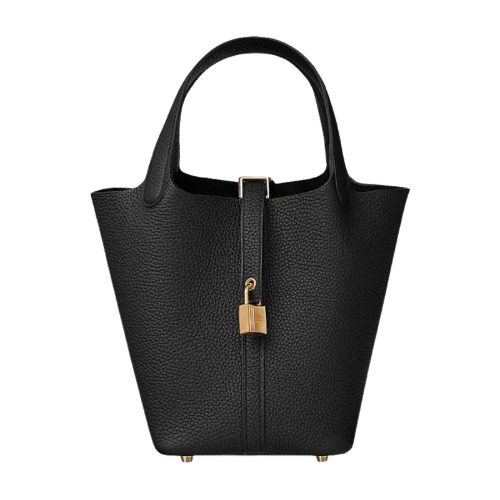 HERMES Clémence 피코탄 Lock 18 Bag Black Gold 하드웨어