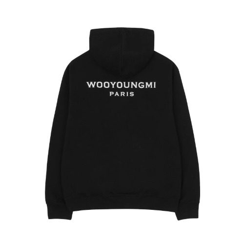 우영미 백로고 Hoodie Zip-Up Black