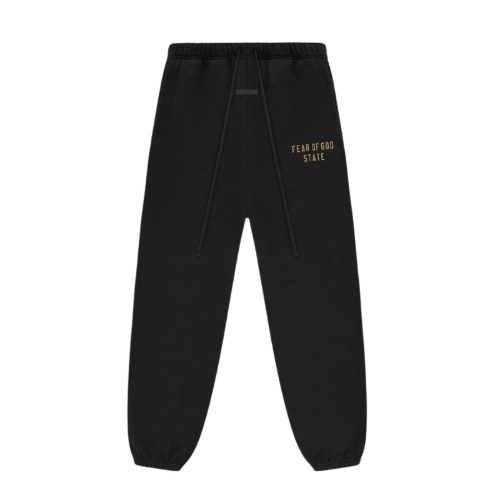 ํผ์ด ์ค๋ธ ๊ฐ Essential Fleece ์คํ
์ดํธ Jogger Sweatpants Black