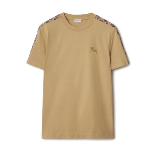 BURBERRY Check Trimmed Cotton T-Shirt ์ฐ๋ธ๋ผ์ด