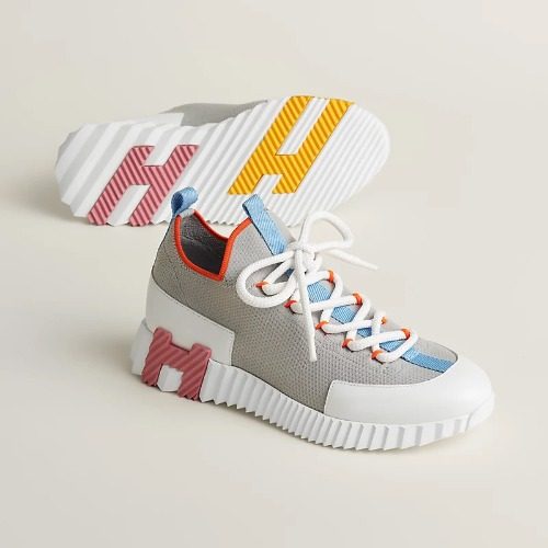HERMES ๋ฆฌํํธ Slip-On Sneakers Knit Calfskin ๊ทธ๋ H ํํฌ ์๋ก์ฐ