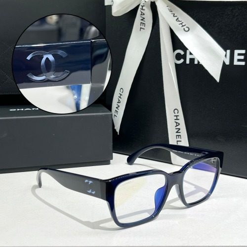 CHANEL Big Logo 블루 Lens Black 뿔테 안경