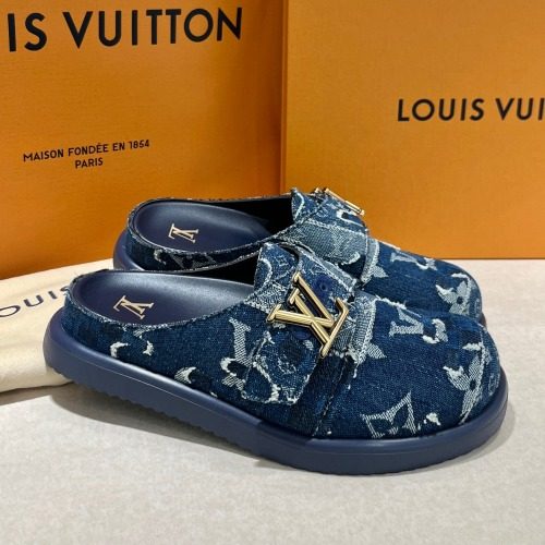 LOUIS VUITTONX니고 한정판 컬렉션 Denim Monogram LV Easy Mules