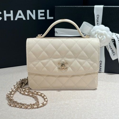 CHANEL 25 SS WOC 캐비어 스킨 Handle Backpack 베이지
