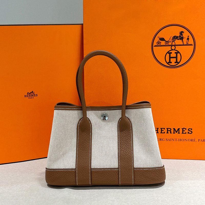 HERMES 가든파티 23 Bag 에크루 Gold Tote Bag