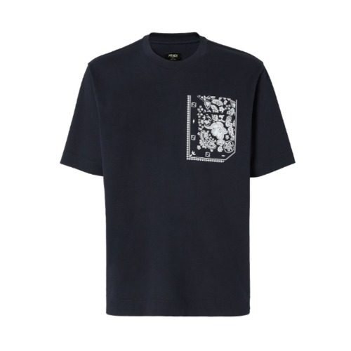 FENDI λ€ν¬λ€μ΄λΉ Cotton T-Shirt