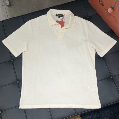 로로피아나 페를레도 오픈 코튼 폴로 셔츠 아이보리