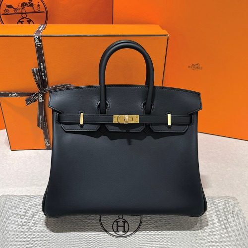 HERMES 벌킨 25 Bag 스위프트 스킨 Black Gold-Tone