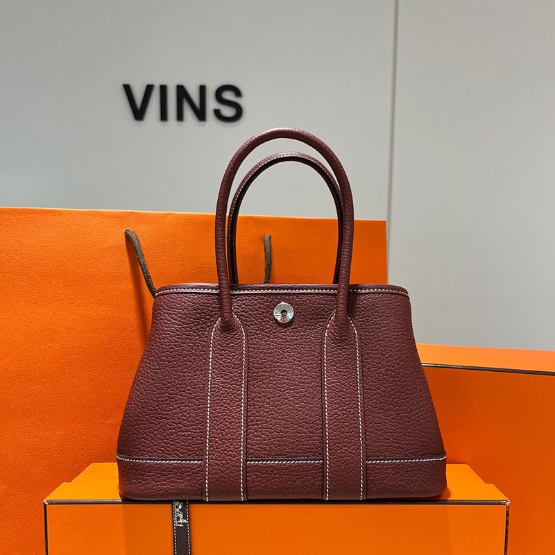 HERMES 가든파티 23 Bag 네곤다 스킨 Loose 버건디
