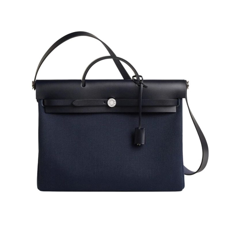 HERMES 에르백 Messenger 39 Indigo 블루 Canvas 은장