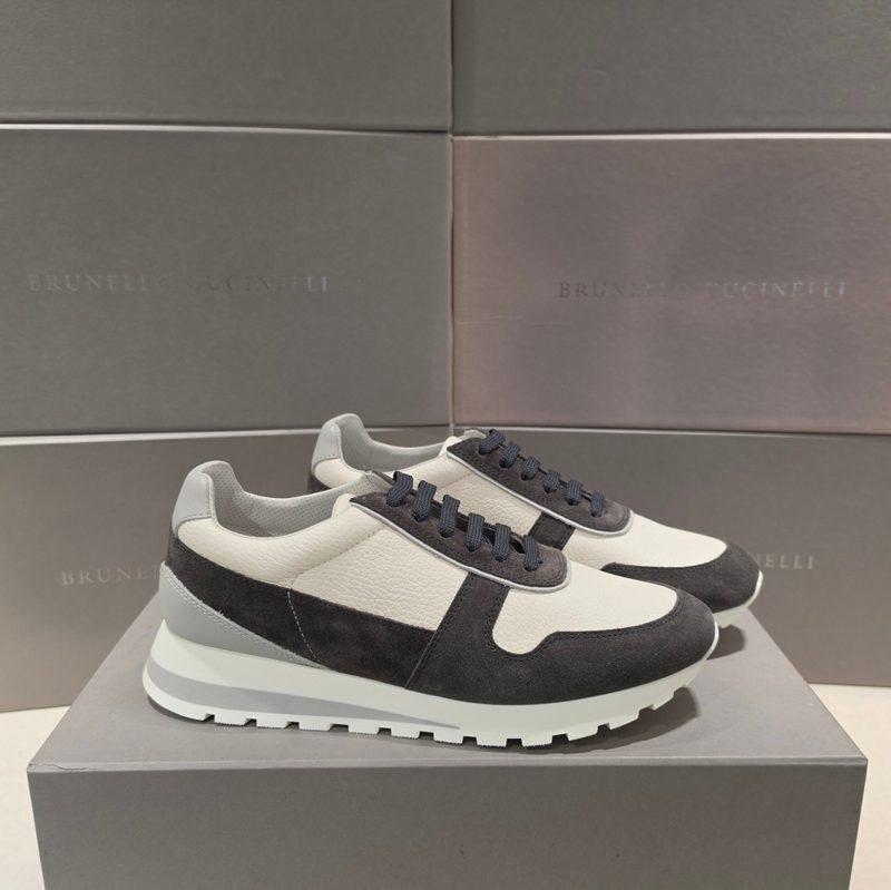 브루넬로 쿠치넬리 올림포 풀 Grain Suede Low Top Sneakers 챠콜