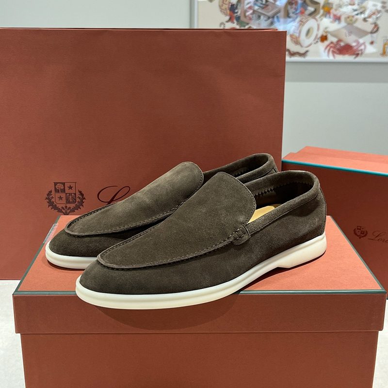 로로피아나 Suede Loafers 모카신 Classic 카키