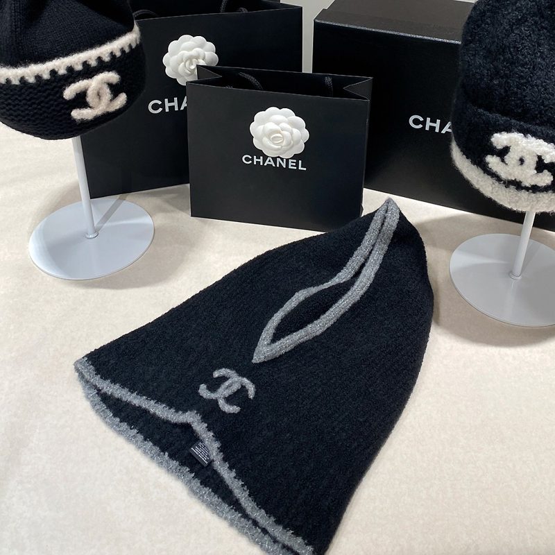 CHANEL Cashmere Silk CC Logo ๋ฐ๋ผํด๋ผ๋ฐ Black ๋คํฌ ๊ทธ๋ ์ด