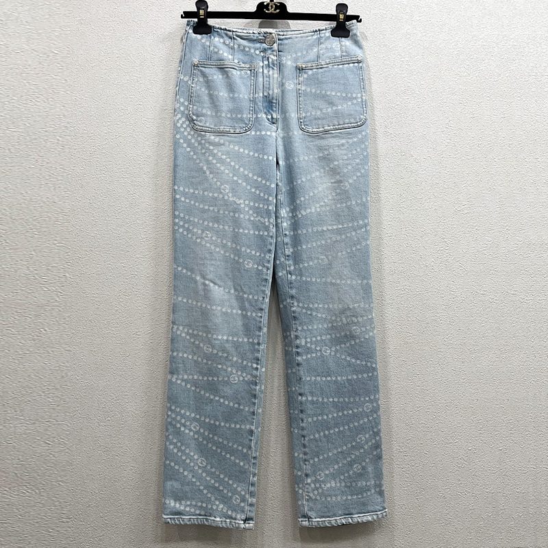 CHANEL 25P νλ¦°ν°λ μμλ ν Straight Denim μ§ Light λΈλ£¨