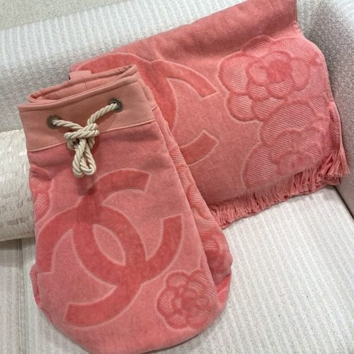 샤넬 나일론 비치 타올 백팩 코랄 라지