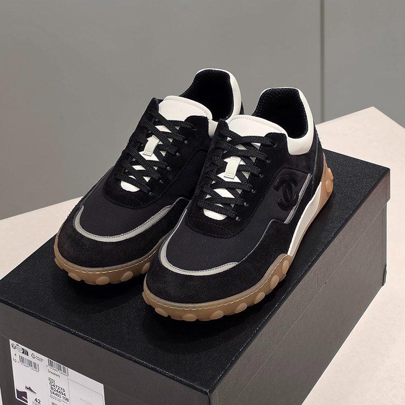 CHANEL Suede 고무 밑창 Sneakers Black Men's용