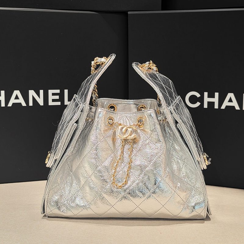 CHANEL Shoulder Bag / 25Bag Metallic Calfskin Silver&Gold Metal Small