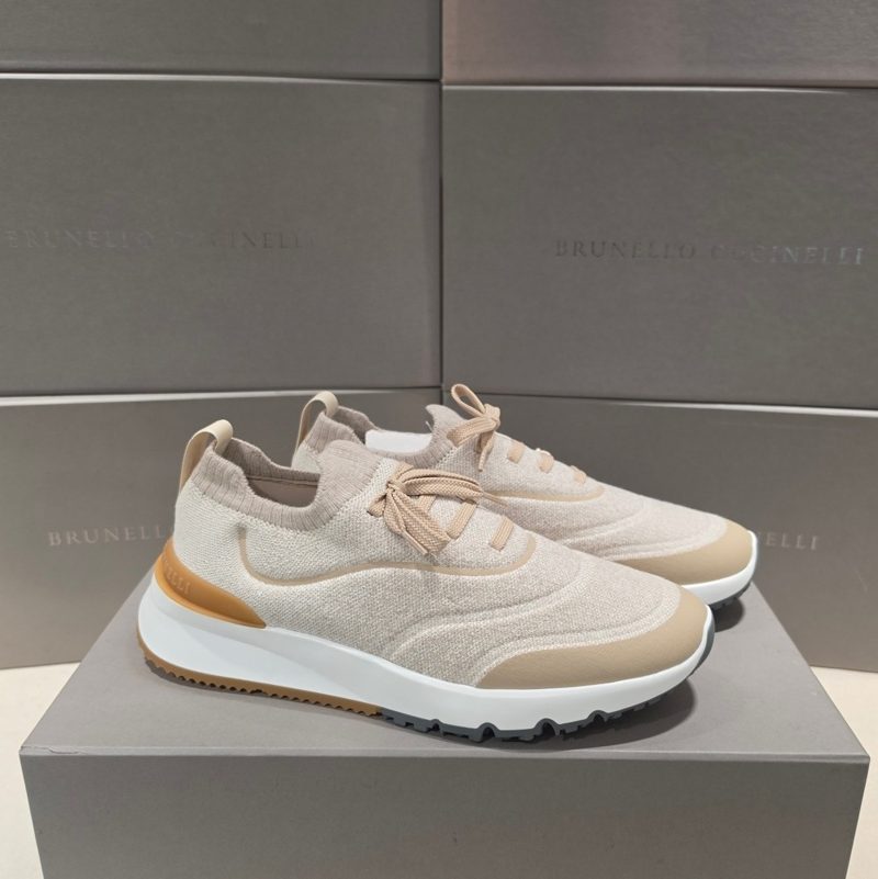 브루넬로 쿠치넬리 Sneakers / Heart 본디드 Cotton Knit Runner 베이지