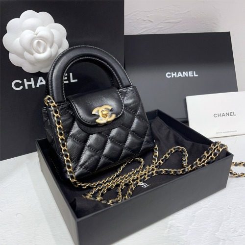 CHANEL 켈리백 샤이니 Calfskin Gold-Tone Black Mini
